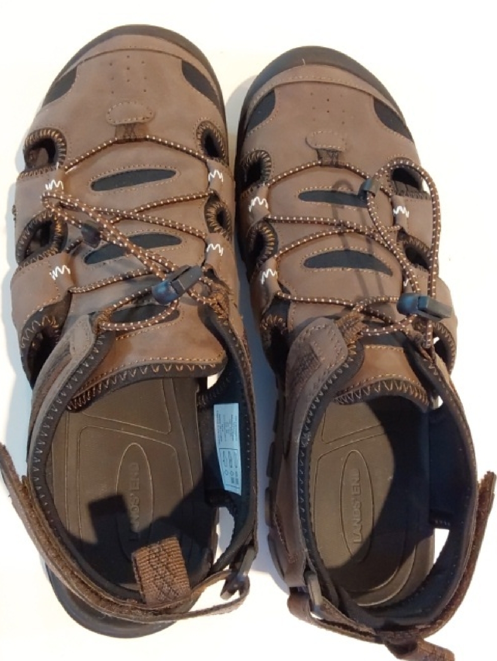 Lands End|Men's Brown Black Sporty Vented Outdoor Sandals Hiking Shoes Sz.10.5 - Picture 14 of 16